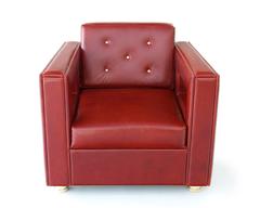Magnum Lounge Armchair "One of a Kind in Oxblood and Polished Brass"