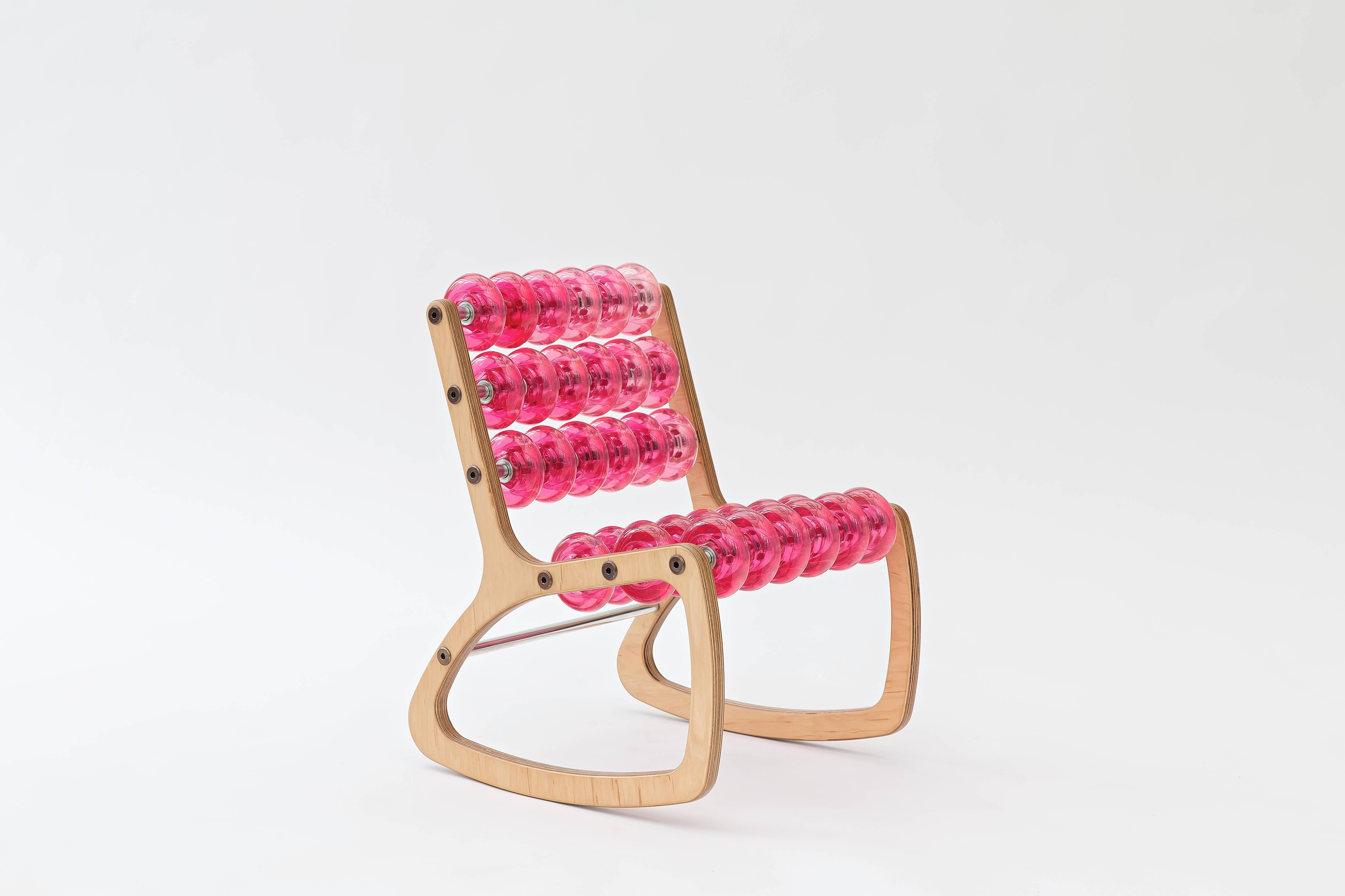 Acrylic Razor Rocker Children's Rocking Chair by Philip Caggiano For Sale
