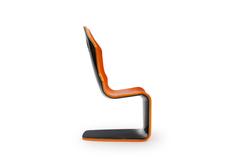 F1 Carbon Fiber Lounge Chair One of a Kind Artist Prototype Orange/Carbon Weave