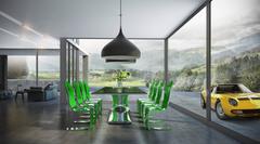 F1 Carbon Fiber Lounge One of a Kind Limited Edition in Rosso by Philip Caggiano