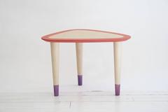 Set of Three Coffee Tables in Hand Tinted Birch Philippe Cramer