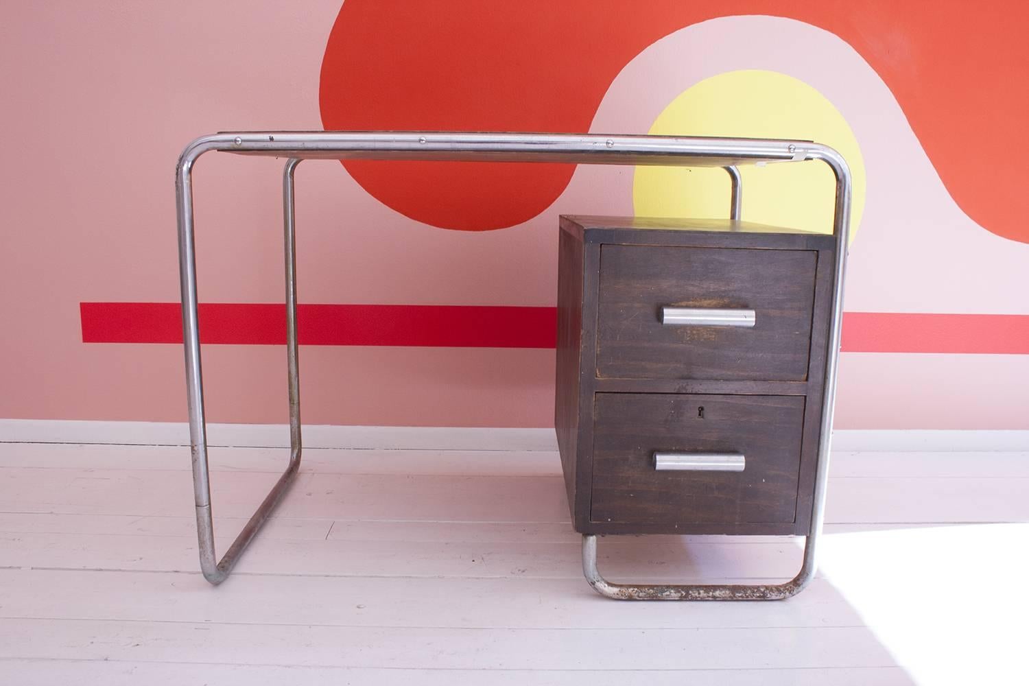 Extremely rare and early Marcel Breuer desk.