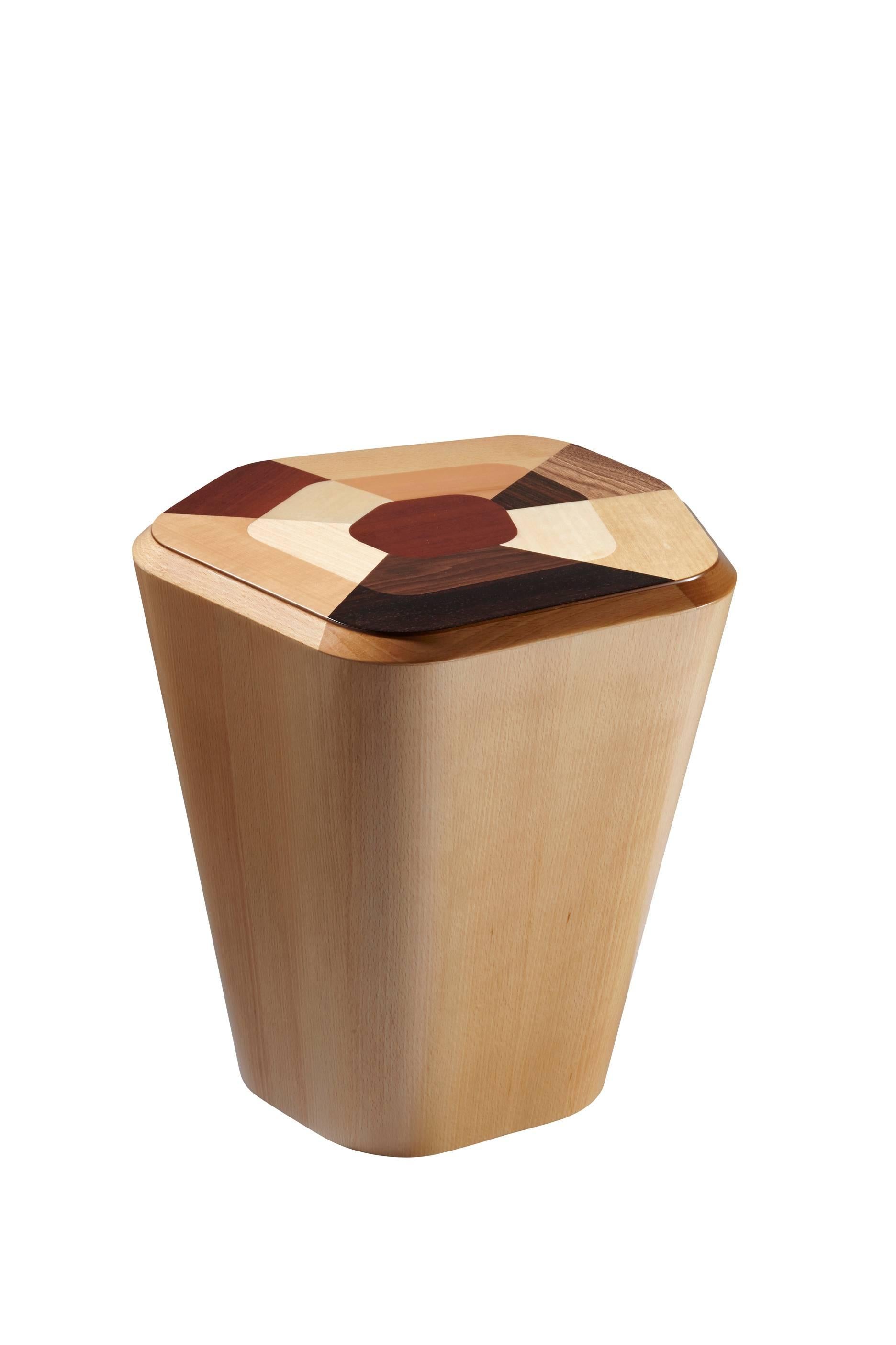 Modern Timber Side Table by Studio Jean Marc Gady For Sale