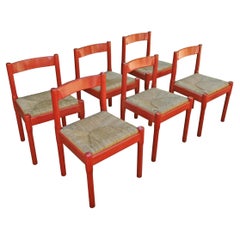 Vico Magistretti, Carimate, Six Chairs, Cassina, 1960s