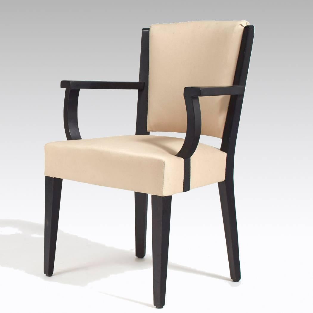 French Eugène Printz, a Rare Set of Four Chairs and Two Armchairs, circa 1933