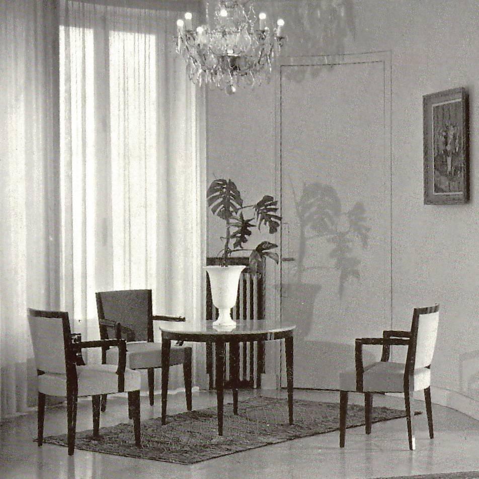 Eugène Printz, a Rare Set of Four Chairs and Two Armchairs, circa 1933 In Excellent Condition In Paris, FR