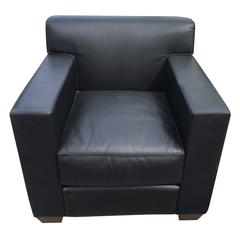 Jean-Michel Frank & Hermès:: une paire de fauteuils en cuir noir:: 21e siècle