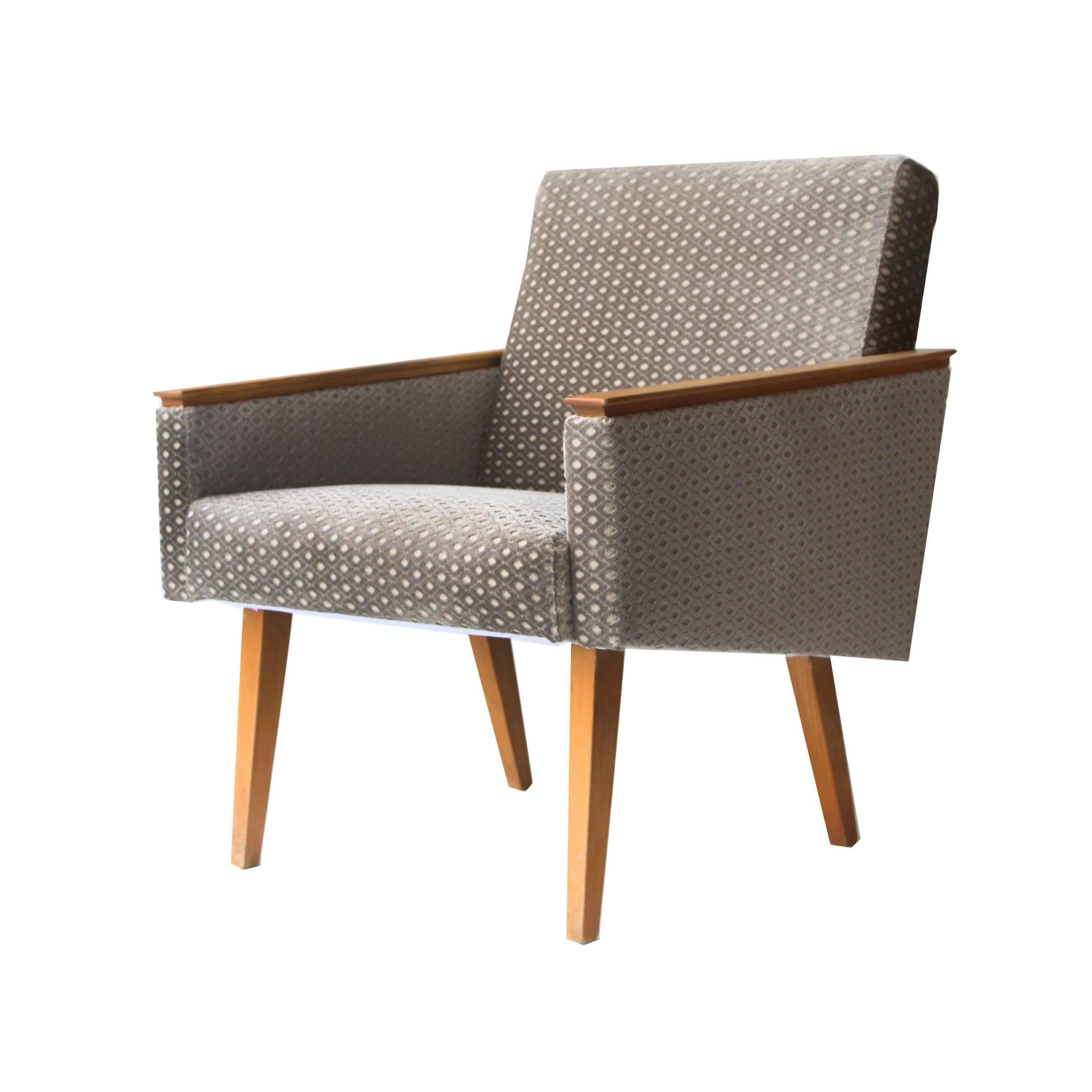Pair of armchairs with elmwood structure and upholstered with cotton velvet fabric edited by Rubelli.