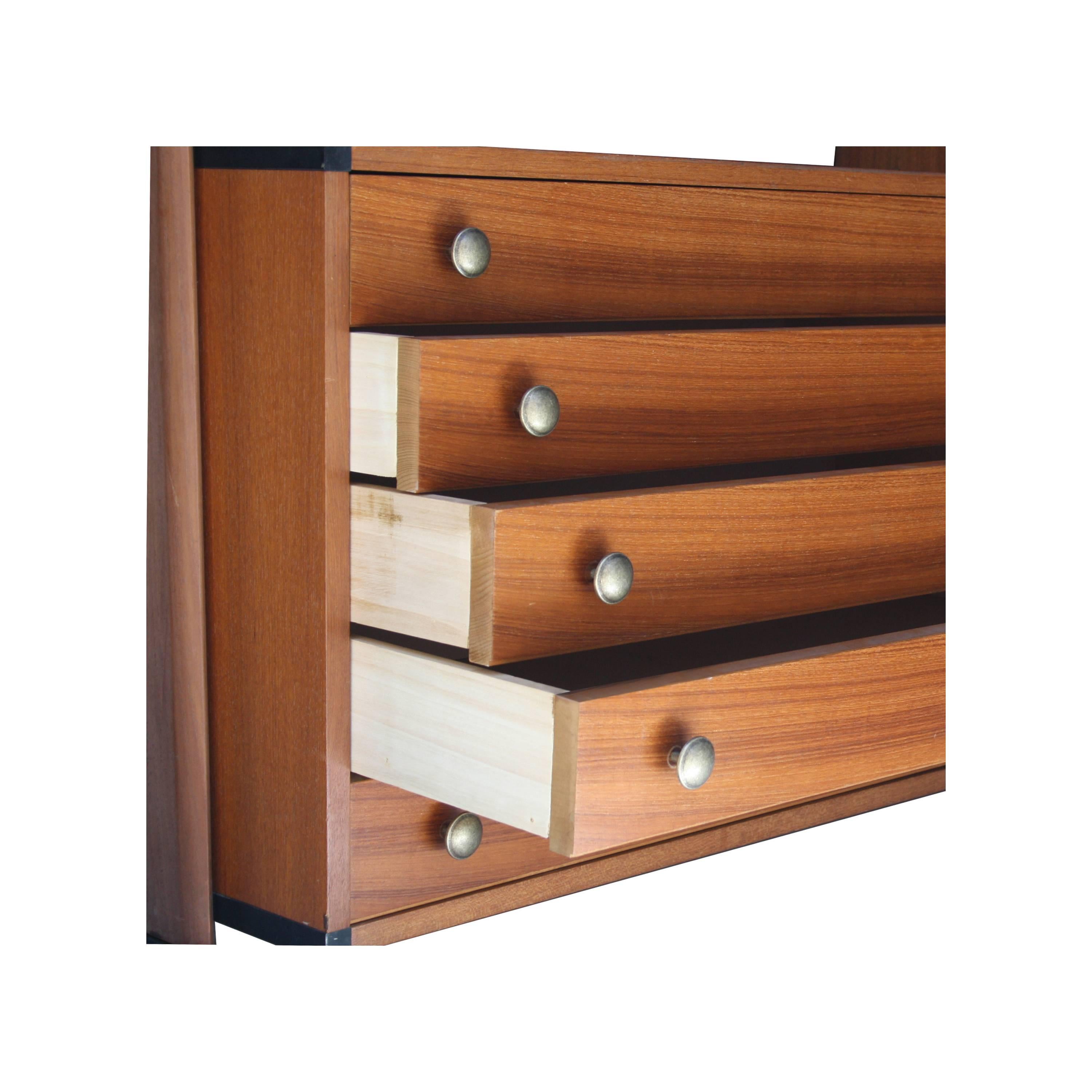Shelf Made of Rosewood with Storage Module below, Italy, 1950 1