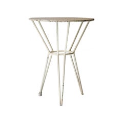 Pair of Circle Perforated Plate Side Tables. France, 1950