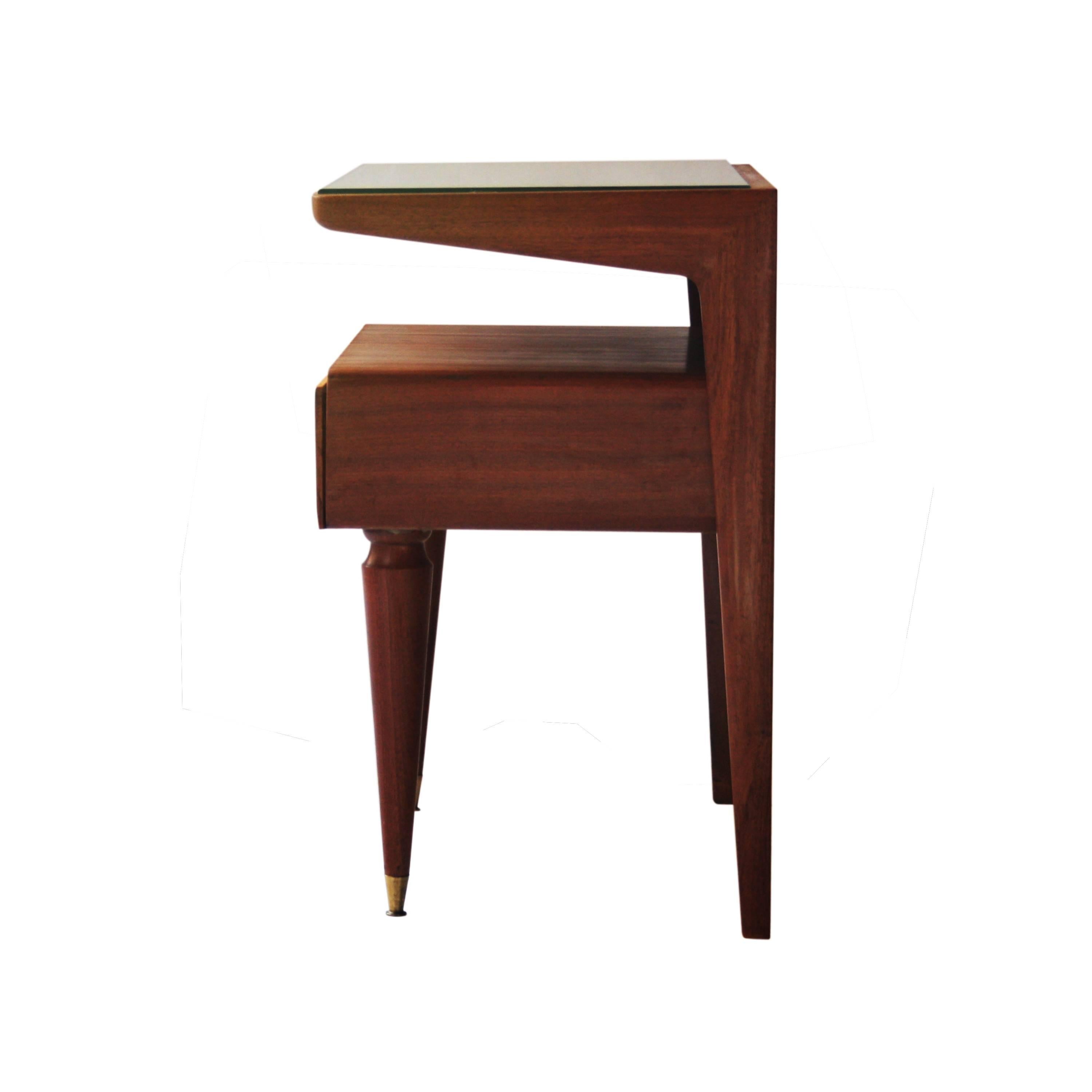 Mid-20th Century Pair of Night Tables Made of Rosewood, Italy, 1950