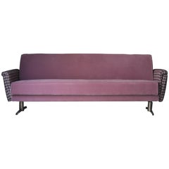 Mitte des Jahrhunderts nach Eames Herman Miller Pink Velvet Pull Out American Sofa:: 1960