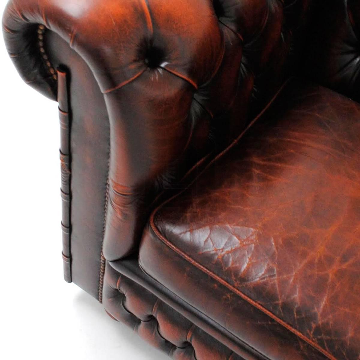 Mid-Century Modern Chesterfield Leather Sofa