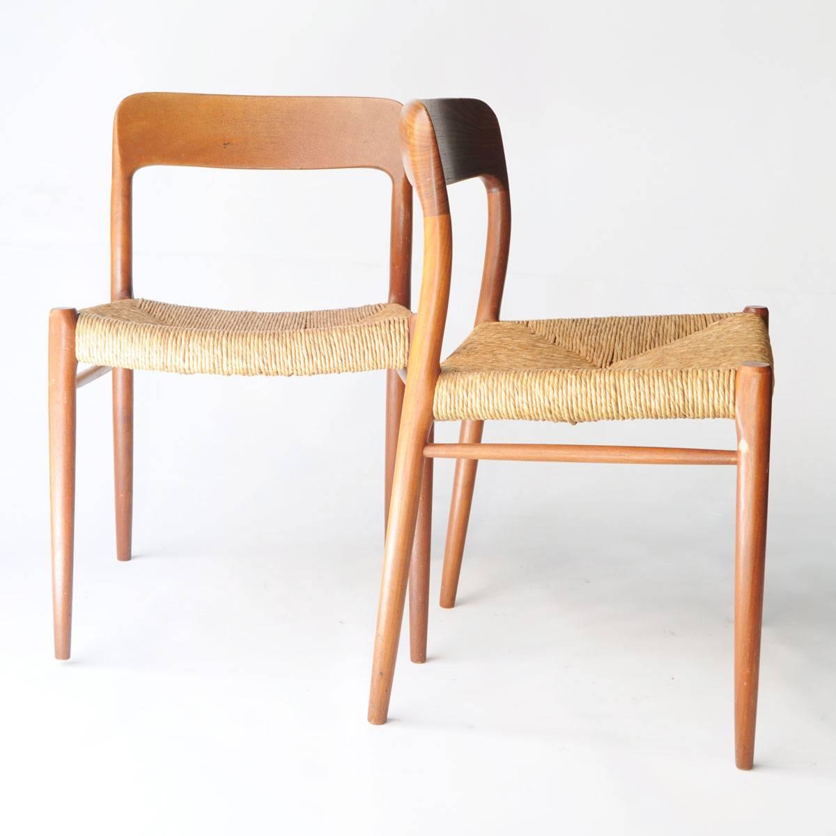 Danish Set of Four Chairs Designed by N.Ö. Møller, Denmark, 1950
