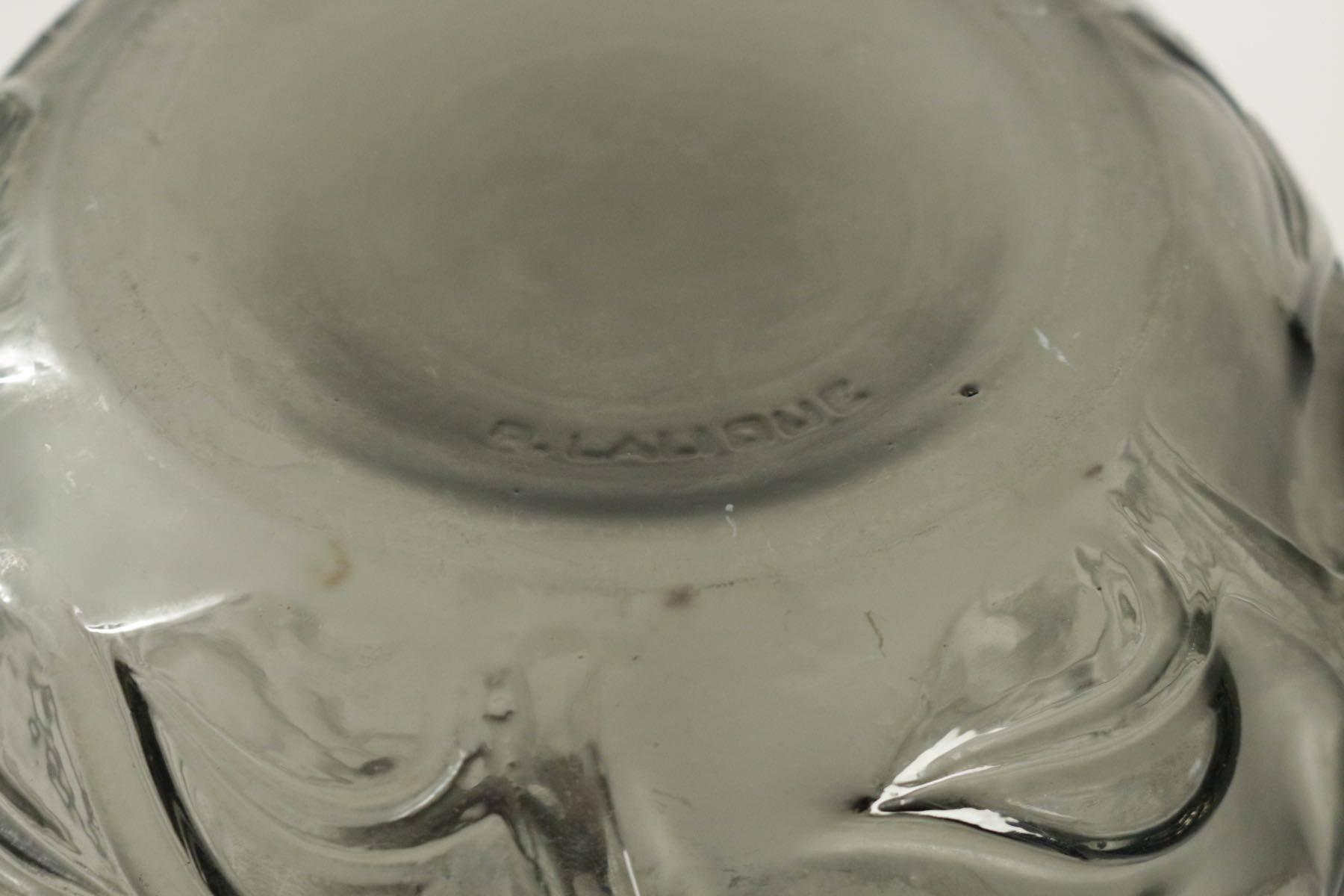 French René Lalique Grey Vase 