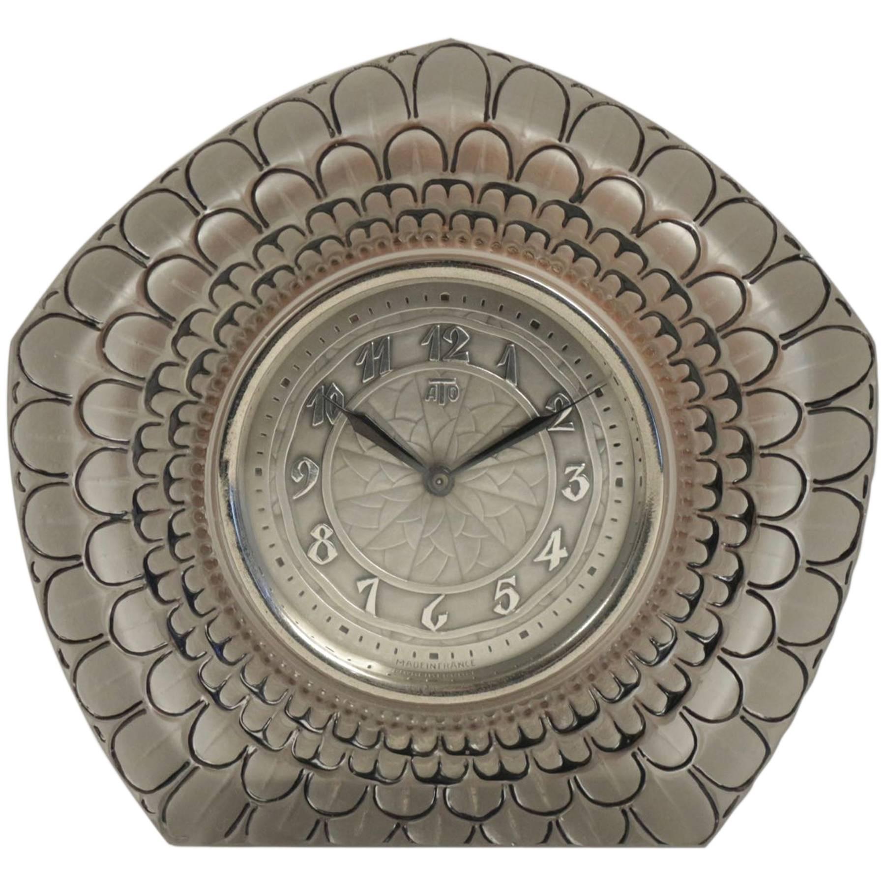 René Lalique "Dalhia" Clock For Sale