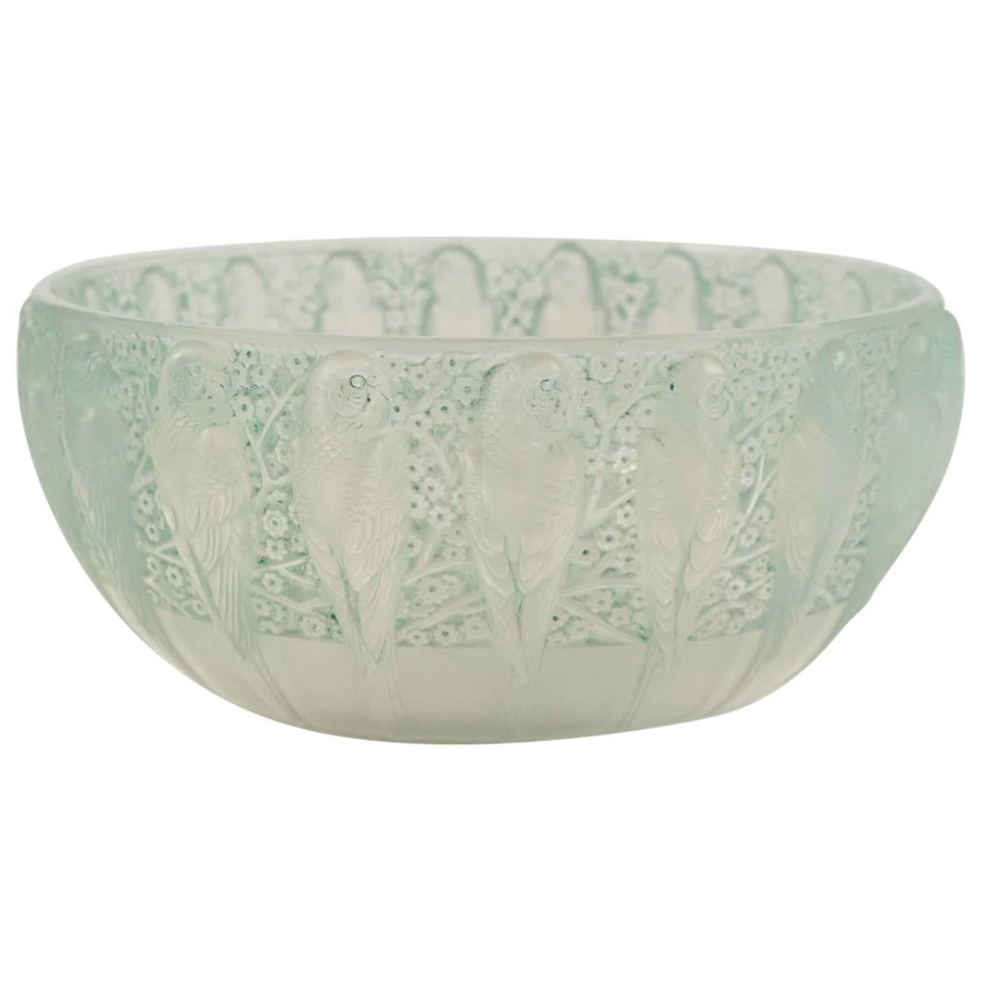 René Lalique Opalescent "Perruches" Bowl For Sale