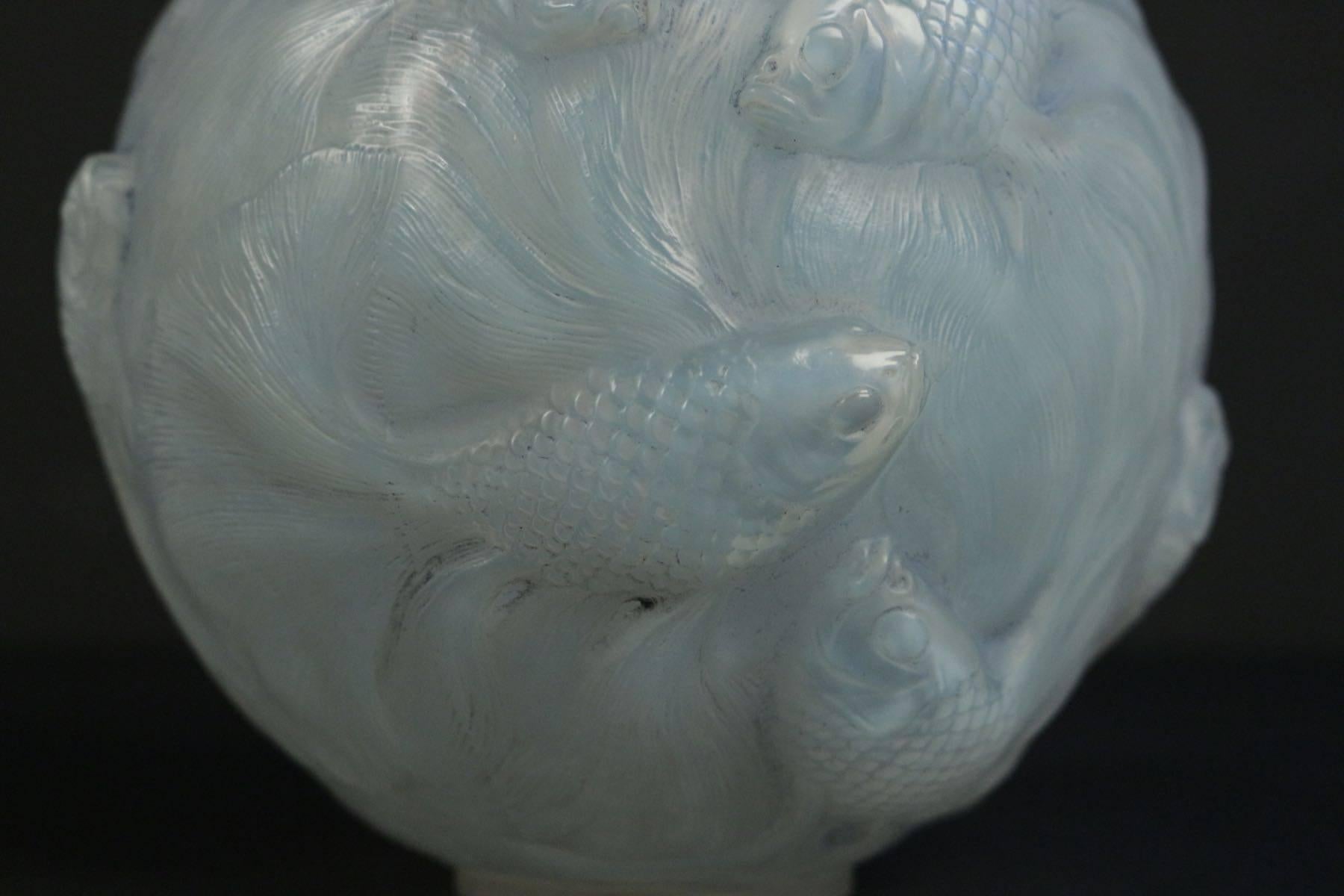 French Rene Lalique Opalescent Vase Formose