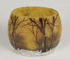 Daum Nancy Cameo "Winter" Vase