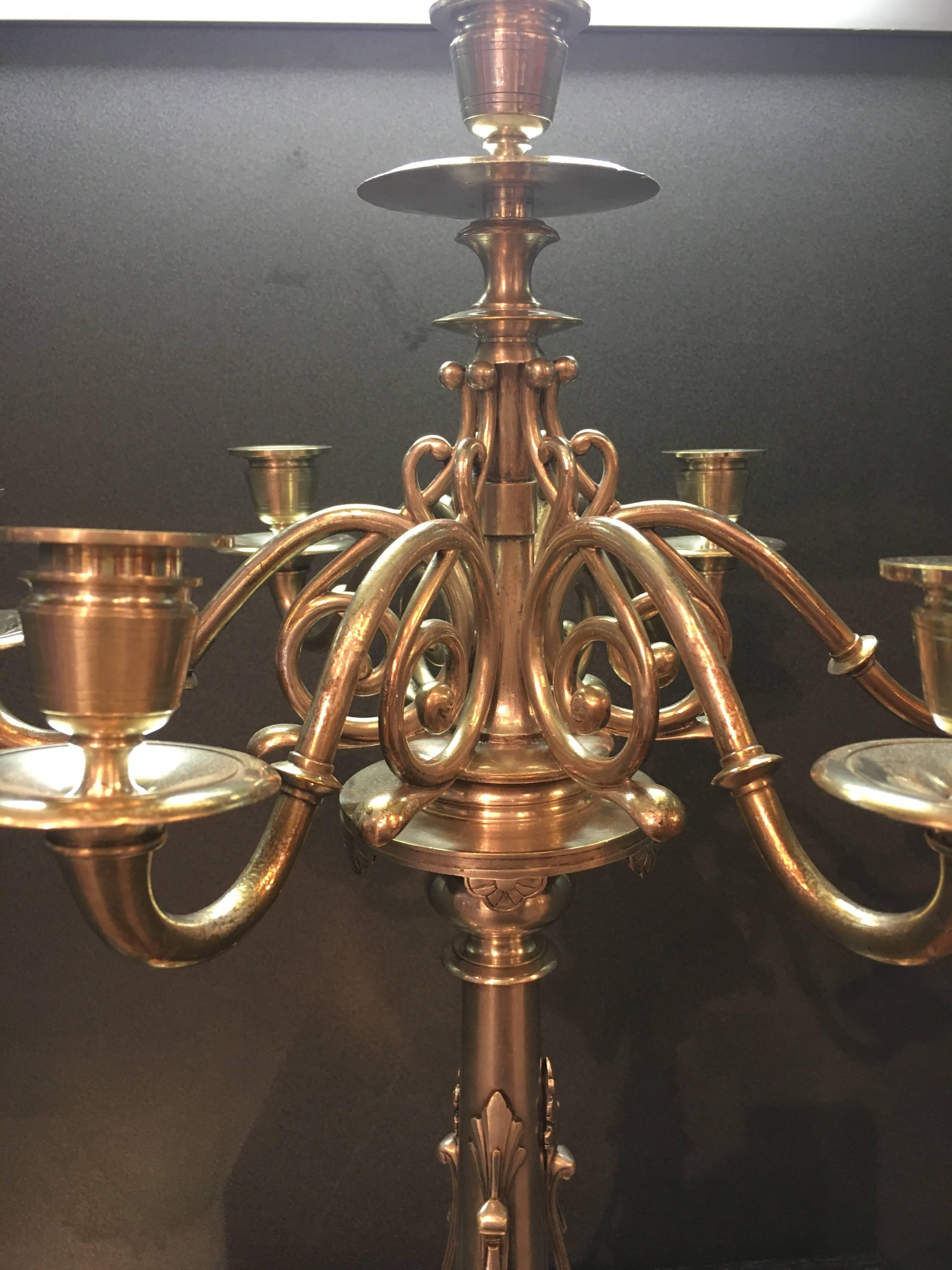 Pair of Christofle Silver Plate Candelabra In Good Condition In Saint-Ouen, FR