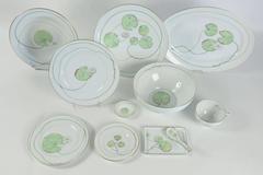 Hermes "Nil" Porcelain Dinnerware Service 46 Pieces