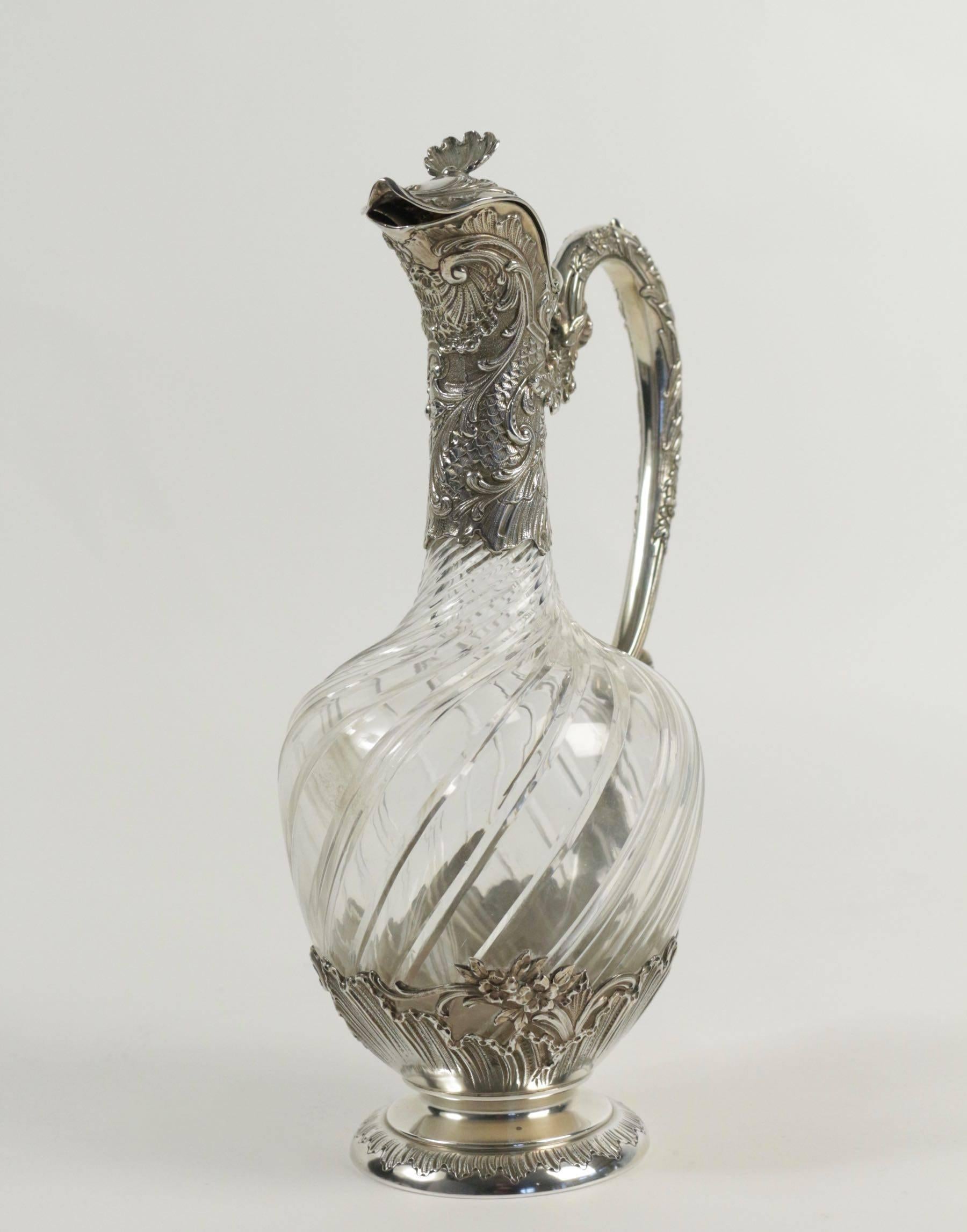 Late 19th Century French Sterling and Crystal 