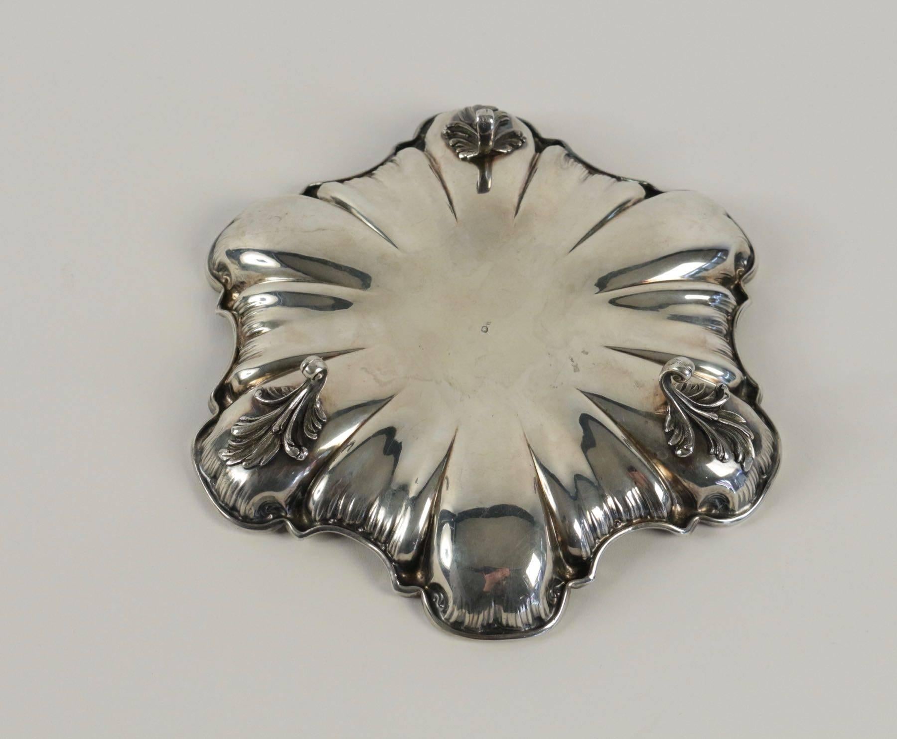 Late 19th Century French Solid Silver Dish Resting on Three Feet, circa 1860