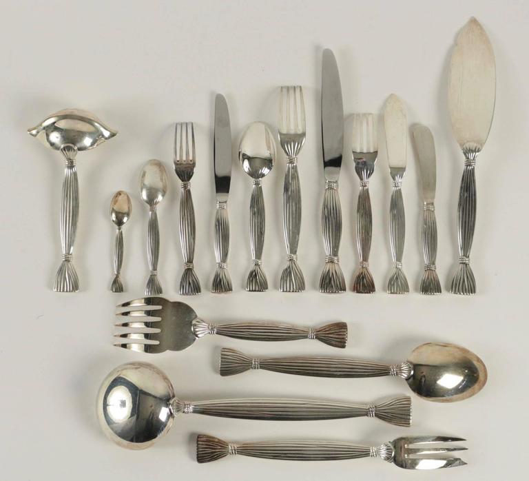Hermès "Moisson" Silver Plated Flatware 25 Pieces at 1stDibs