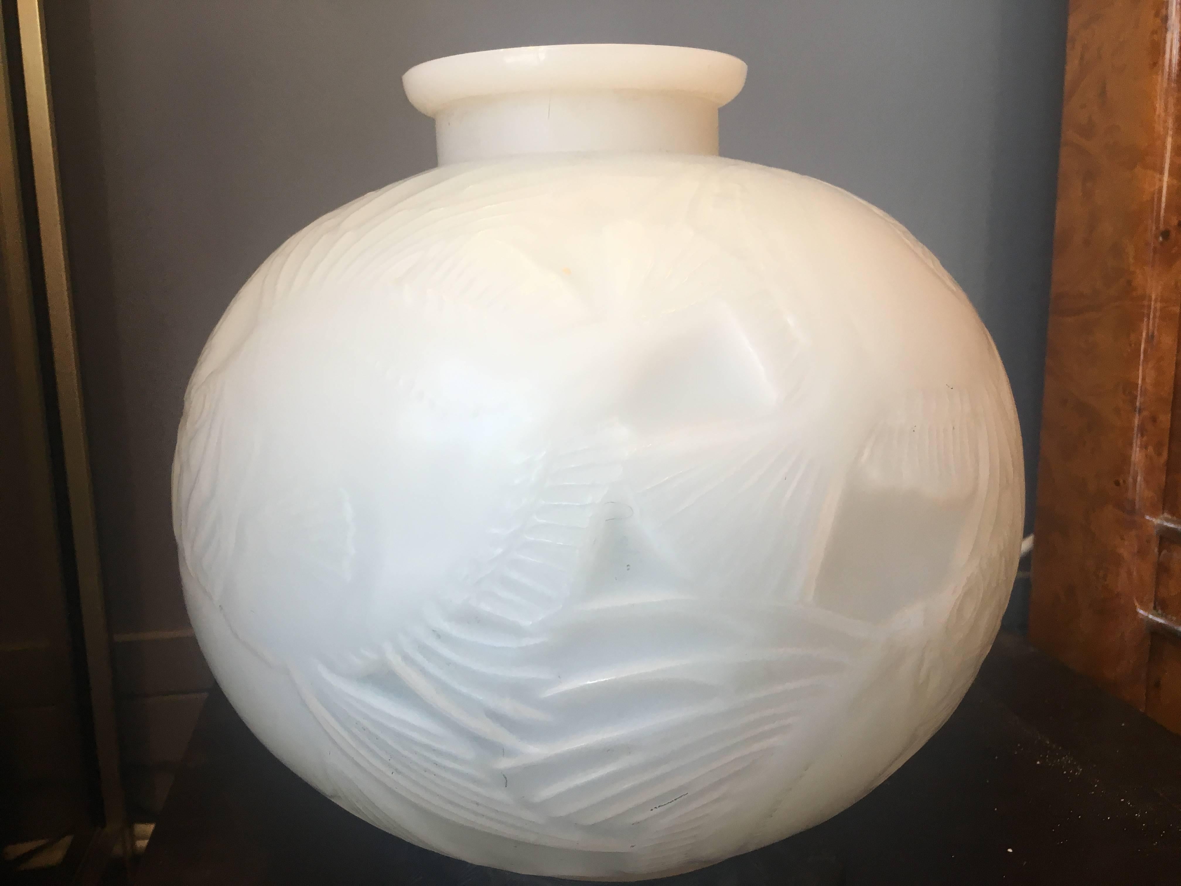Early 20th Century René Lalique Opalescent Vase 