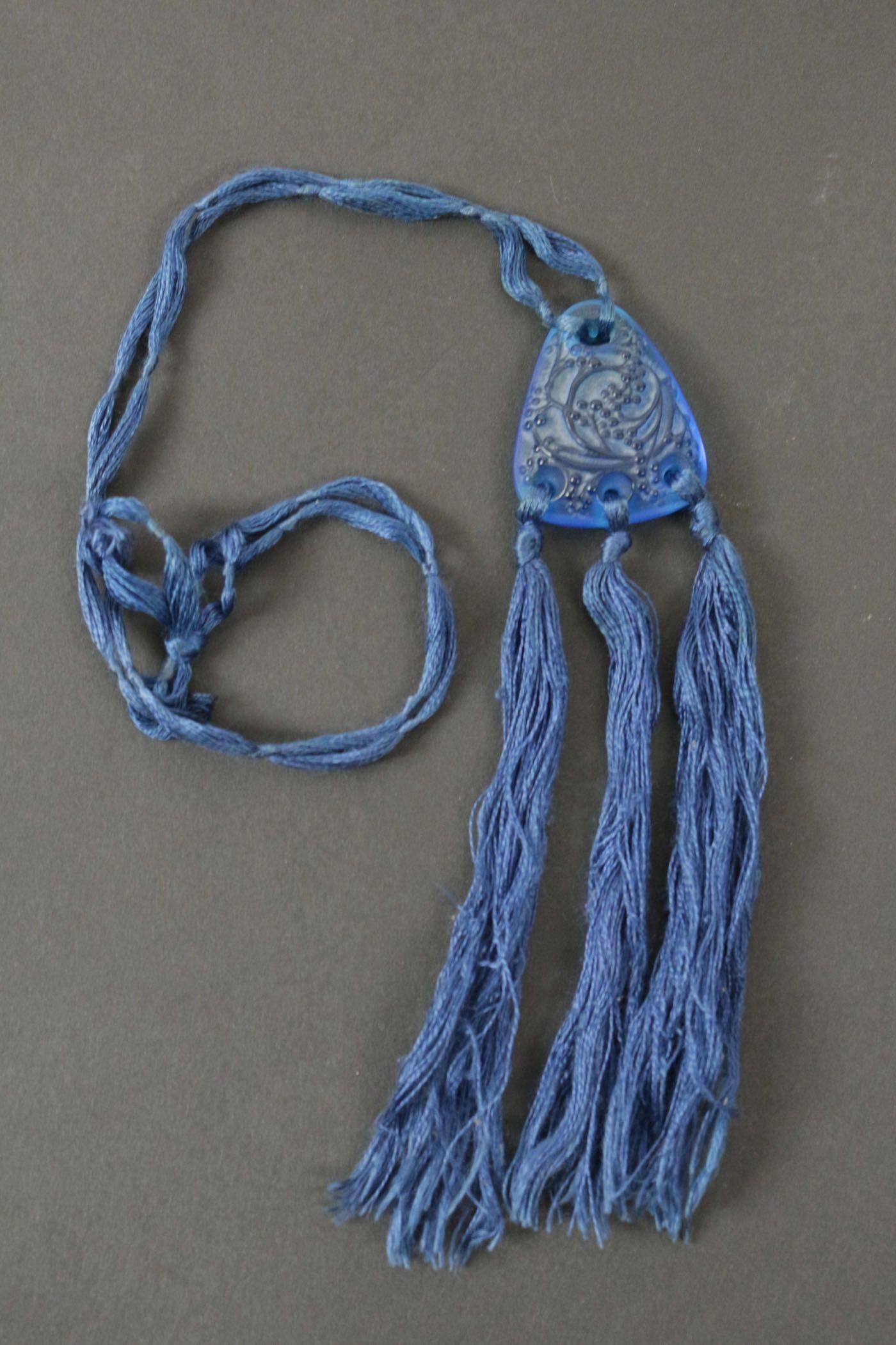 René Lalique Blue Pendant 