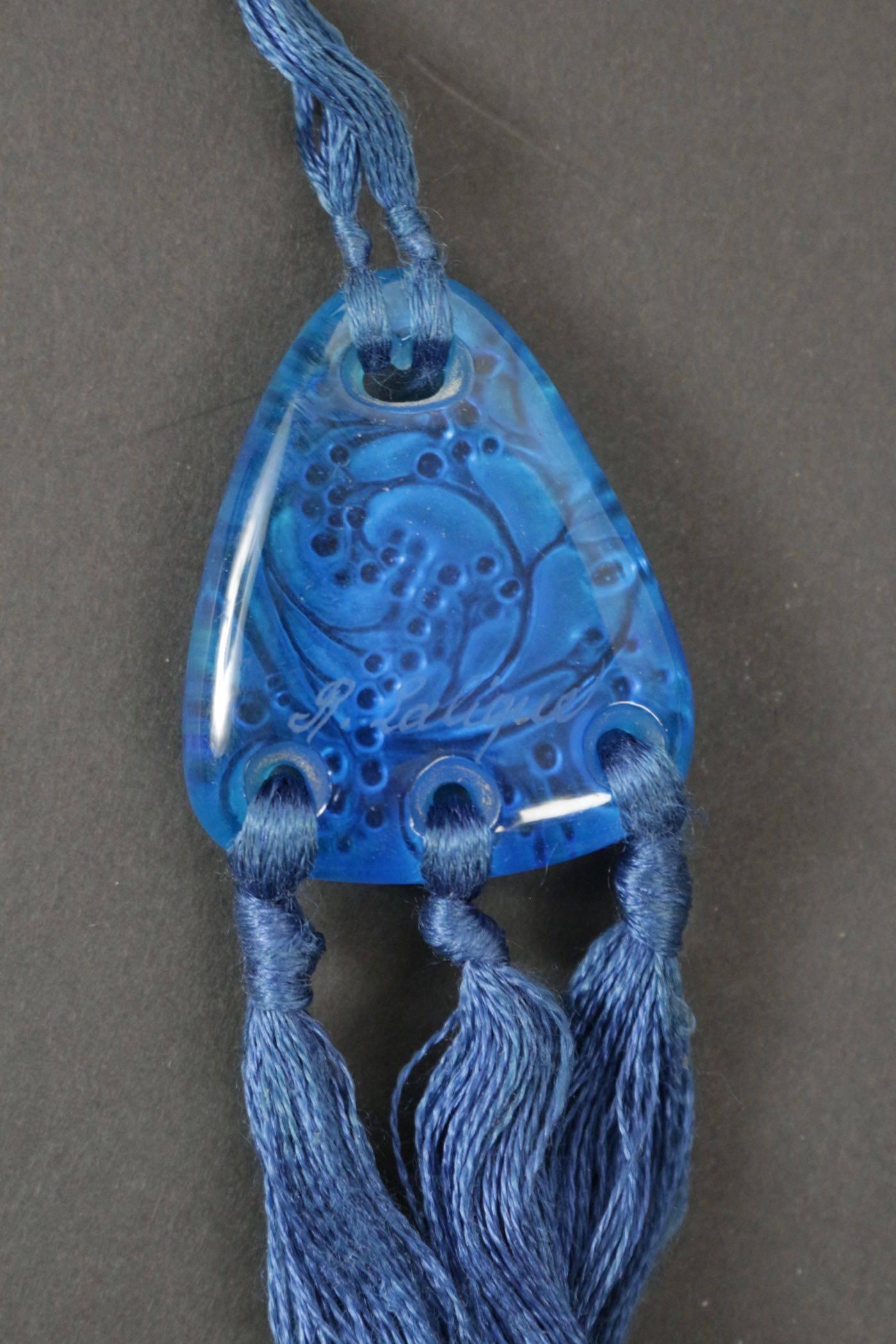 Early 20th Century René Lalique Blue Pendant 