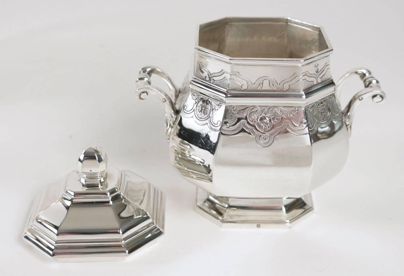 Sterling Silver Fine French Silver Four-Piece Tea and Coffee Set