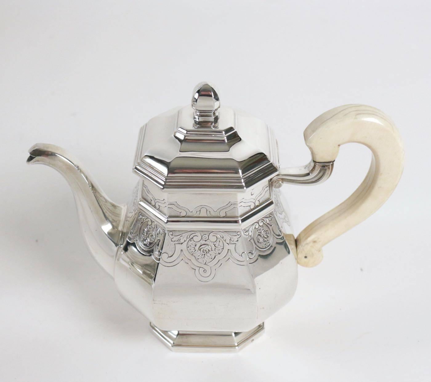 Fine French Silver Four-Piece Tea and Coffee Set 3