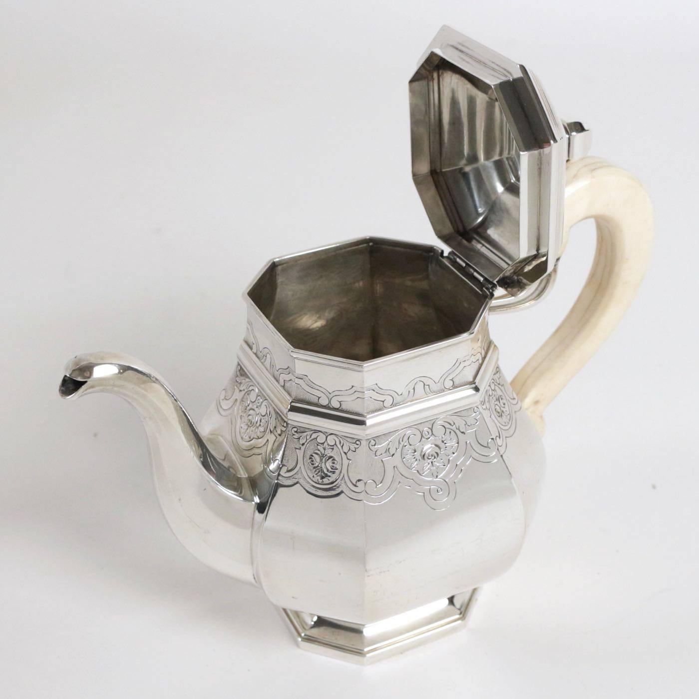 Fine French Silver Four-Piece Tea and Coffee Set 4