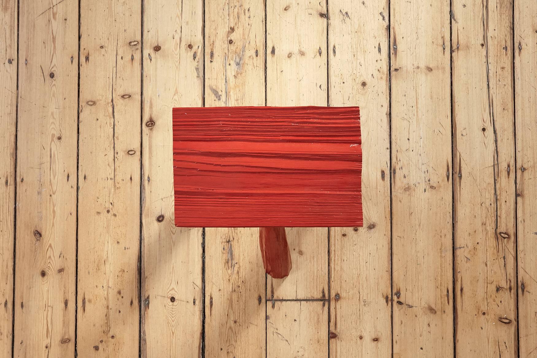Stool made of cypress wood by British designer Max Lamb and varnished with red urushi lacquer in Wajima, Japan.

Measures: H 48 / W 45 / D 31 cm.
H 18.9'' / W 17.7'' / D 12.2''.
Unique.