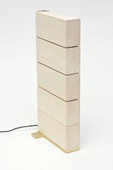 Contemporary Block Table Lamp ASH.ÖO.15 by Thomas Lemut, 2015 in Ash