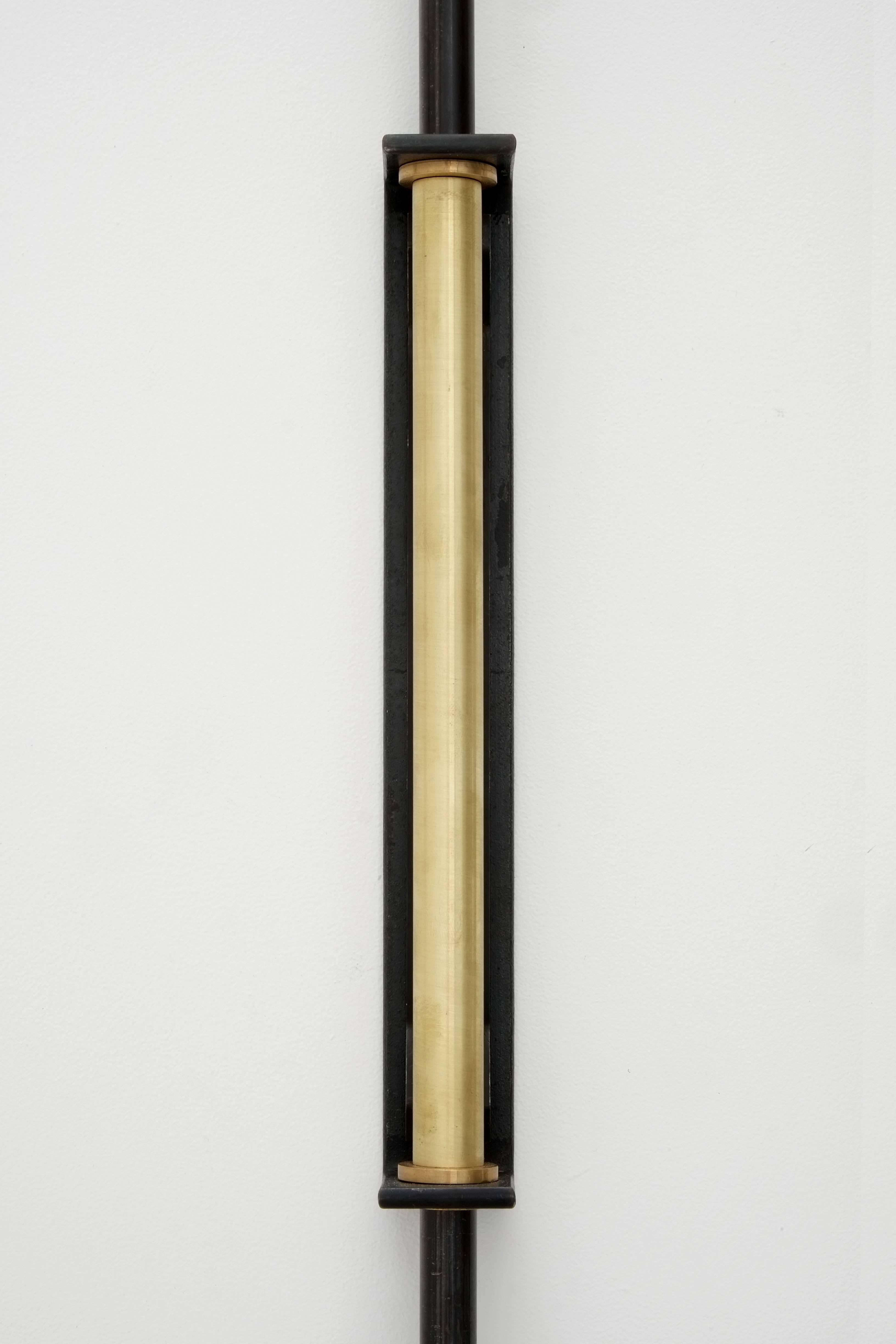 Brass Contemporary Wall Light or Sconce, Burnished Indigo Series, by JAMESPLUMB, 2014 For Sale