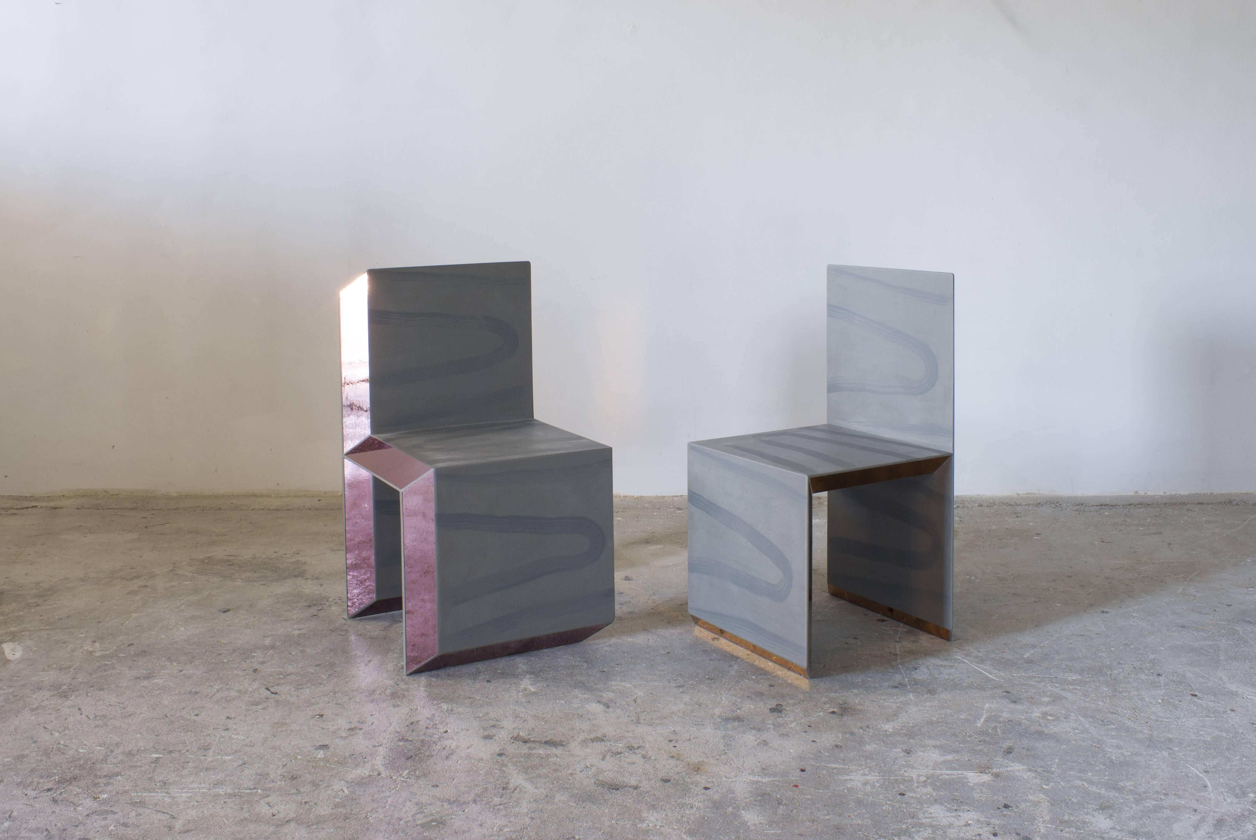 Aluminum Contemporary Sedile Obliquo Chair by Sam Orlando Miller, 2016 For Sale