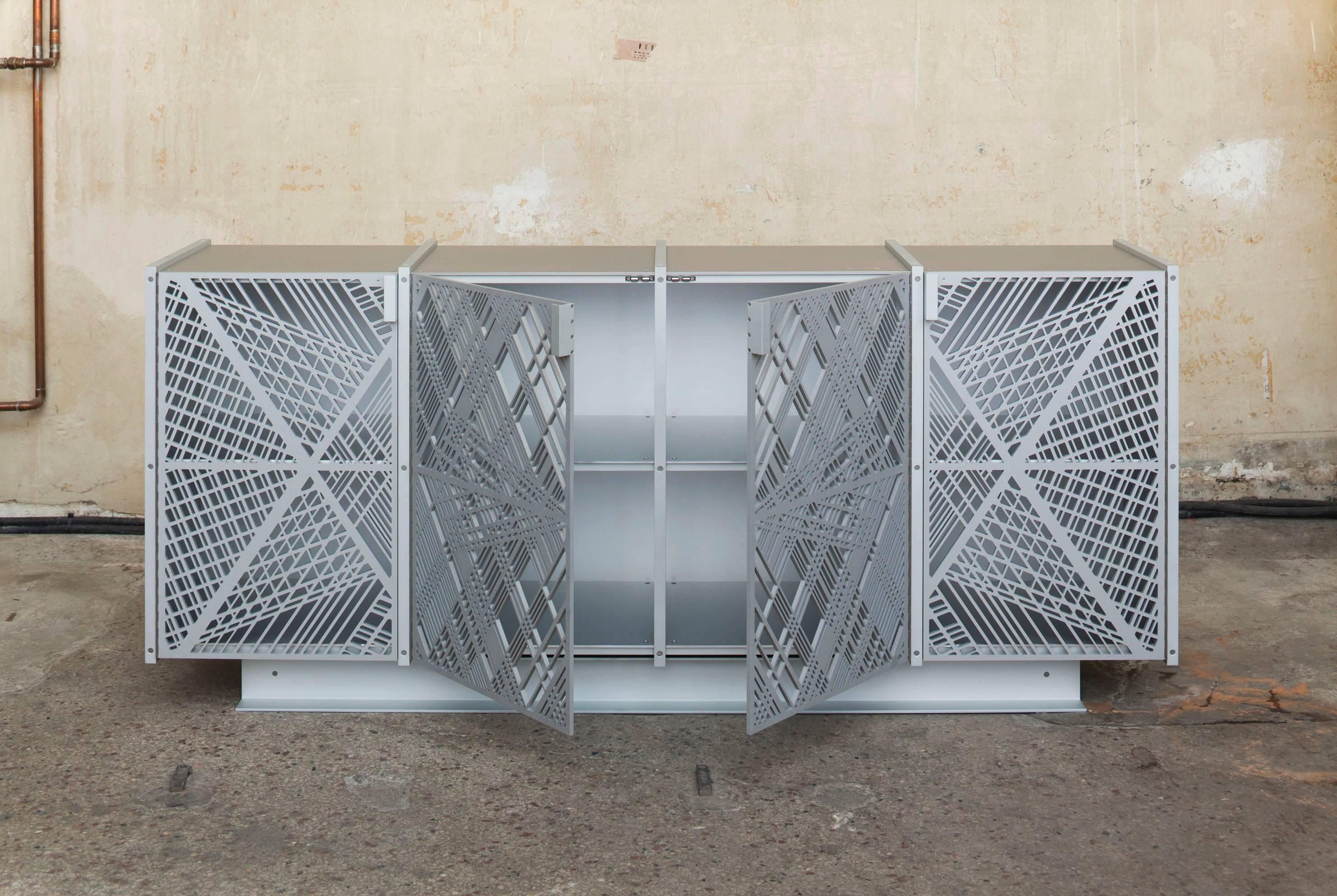 Cabinet made of anodised aluminium by German designer Tina Roeder. 

