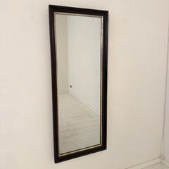 Espejo de pared alemán del siglo XIX, de madera lacada y plateada, de alrededor de 1870