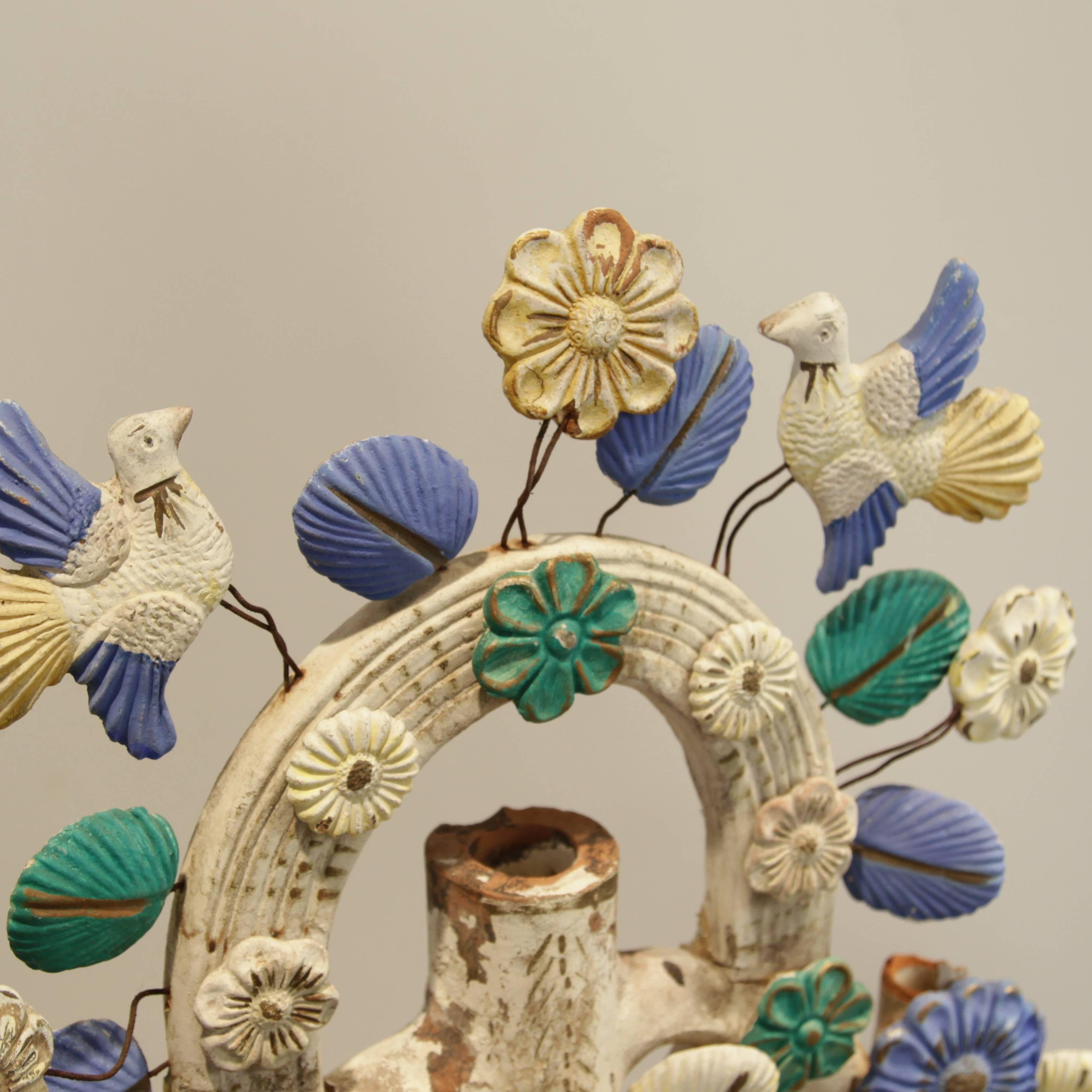 Clay Altar Lamp, Tree of Life, 