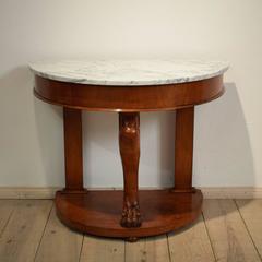 Late 19th Century Empire Style Marble Top and Alder Console Table