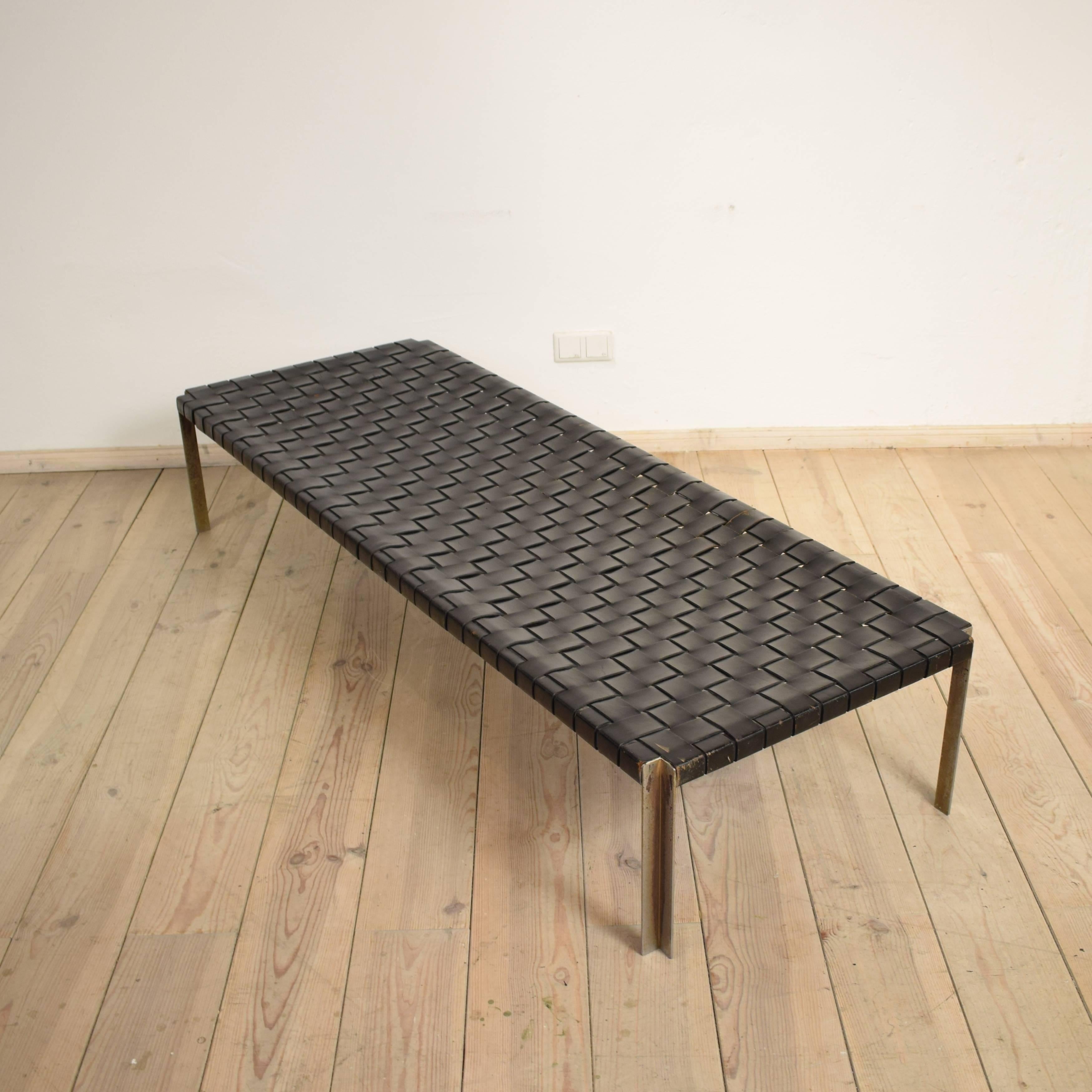 American 1970s Leather and Chrome Daybed Bench by Erwine & Estelle Laverne