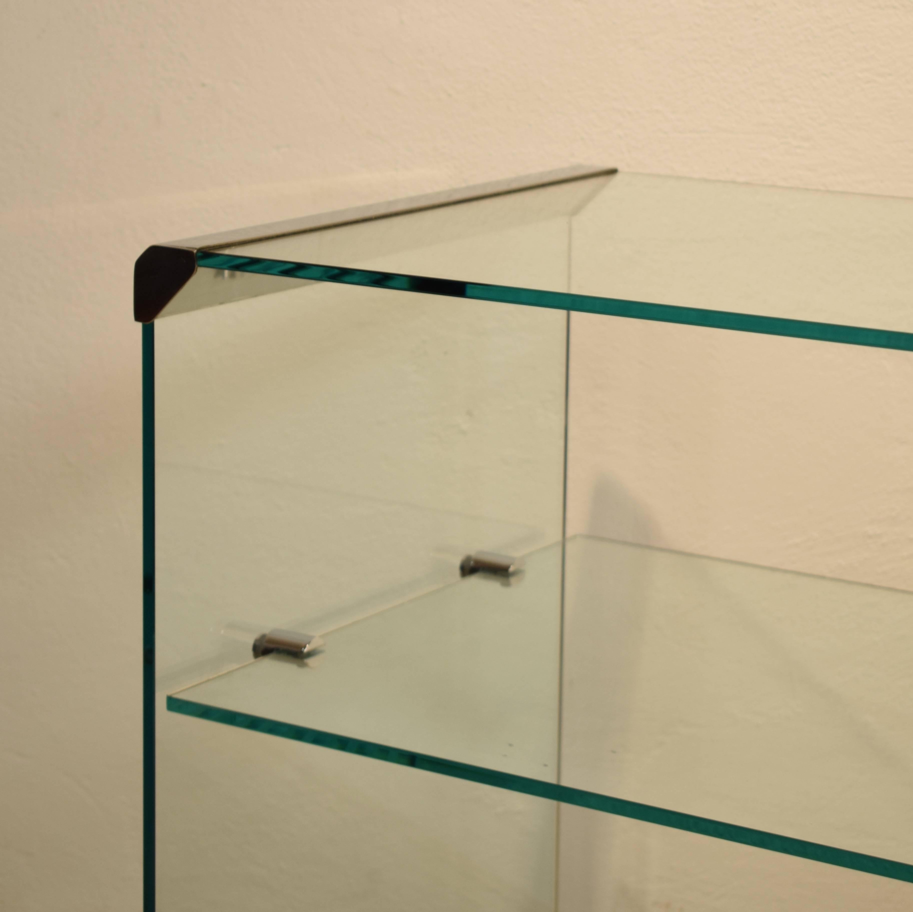 Stainless Steel Glass Console Table from Pierangelo Gallotti for Gallotti & Radice, 1980s