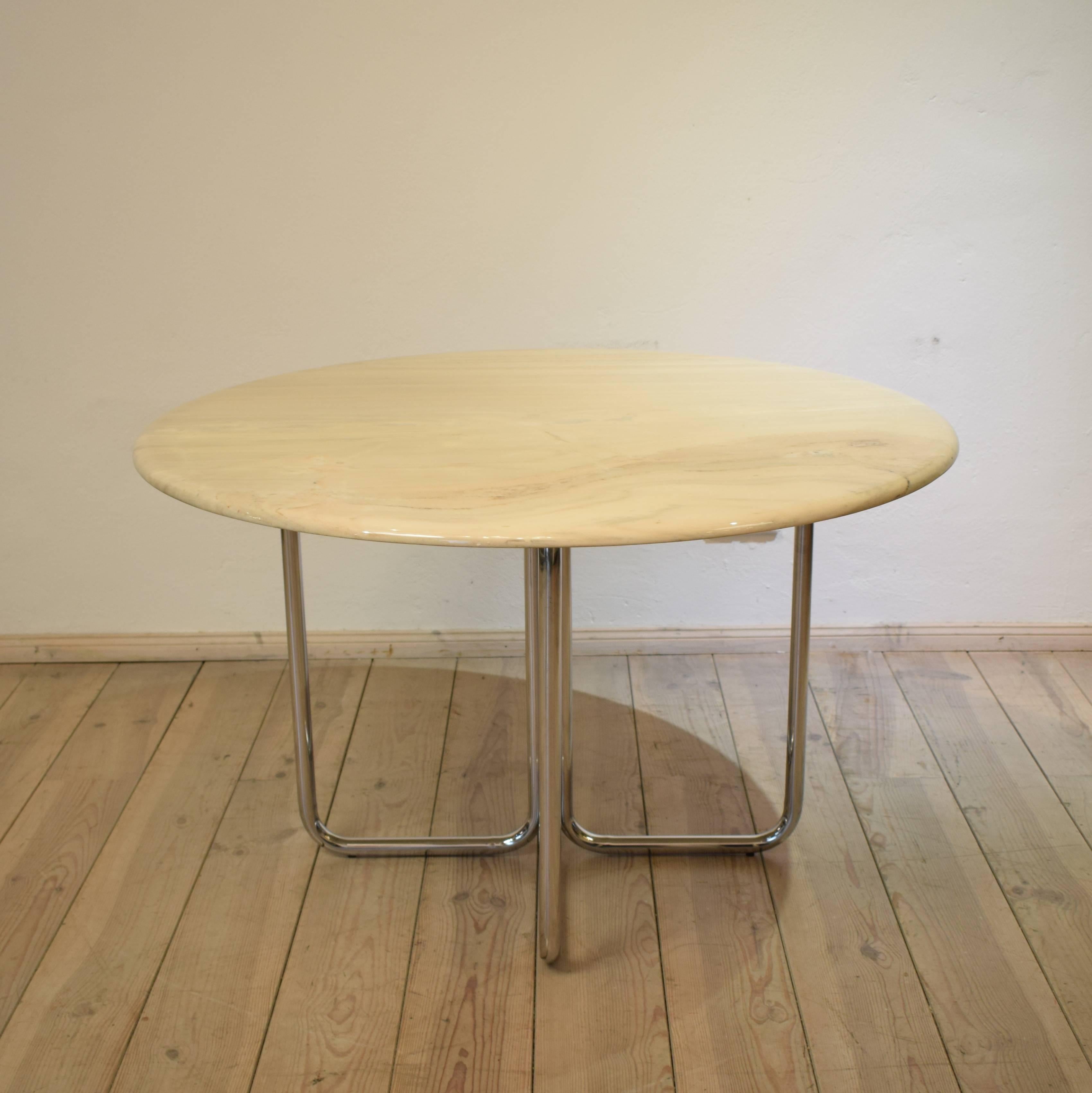Mid-Century Modern Round Vintage Marble Dining Table from Tecta, 1960s