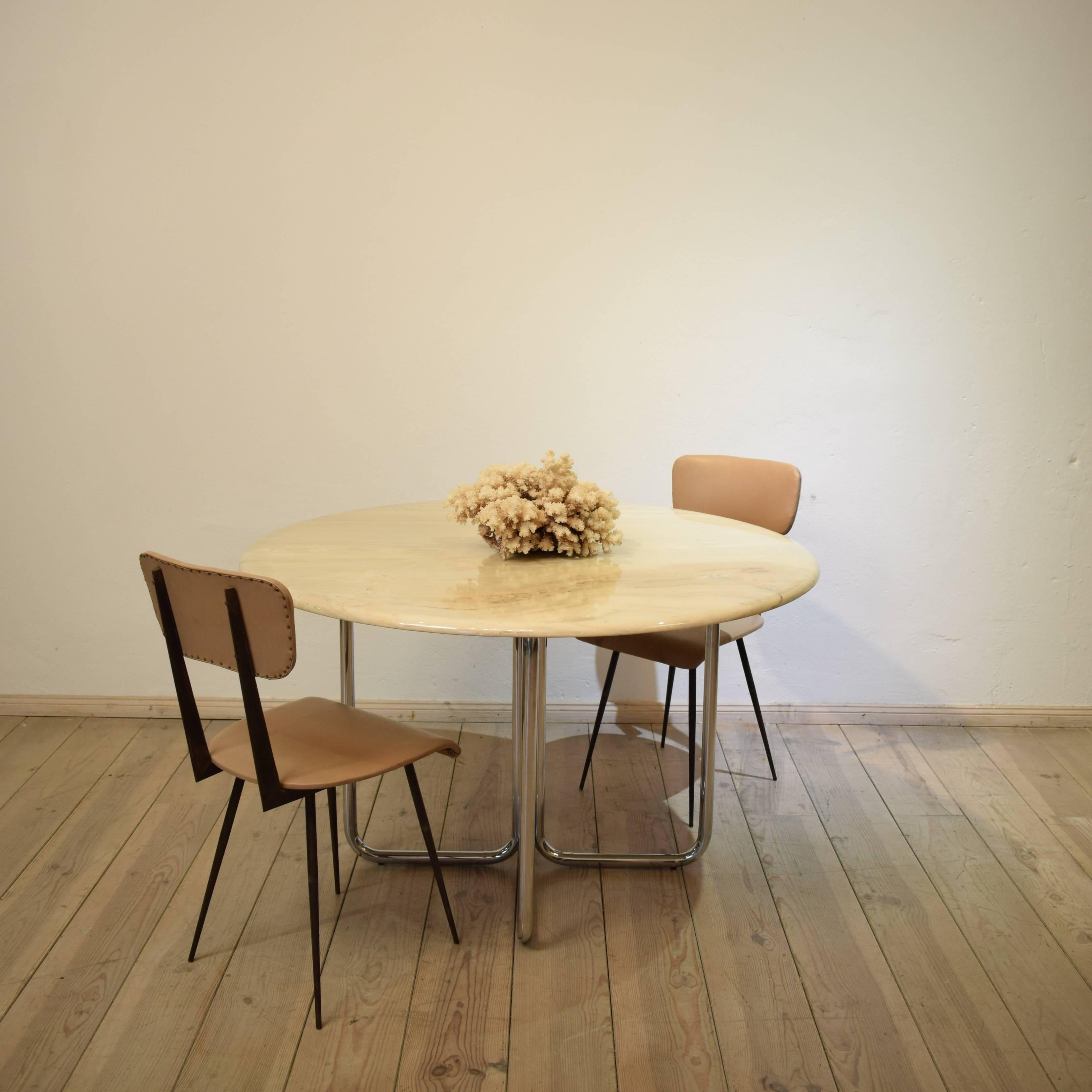 Round Vintage Marble Dining Table from Tecta, 1960s 1