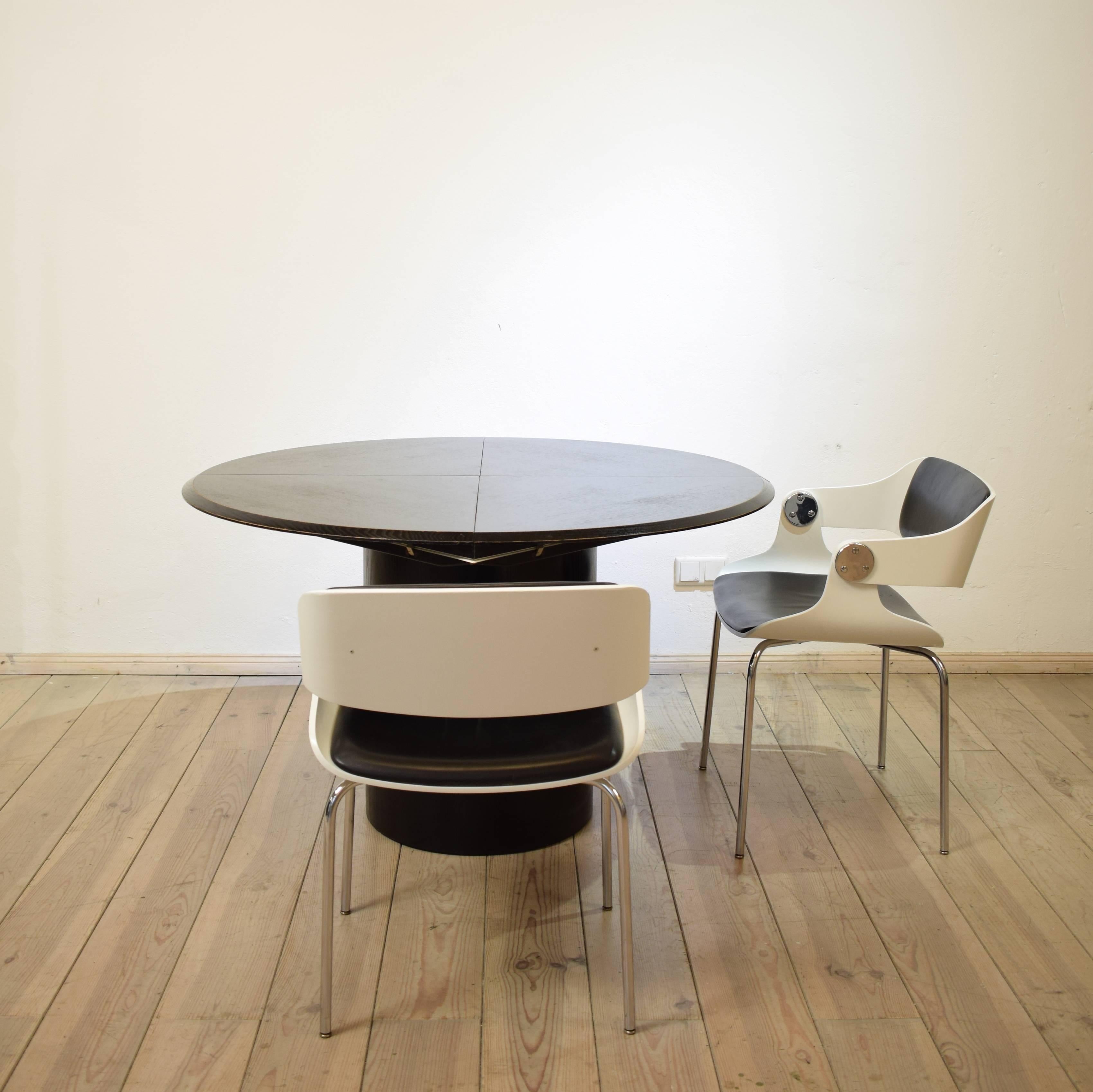 Mid-Century Modern Round Dining Table Quadrondo by Erwin Nagel for Rosenthal