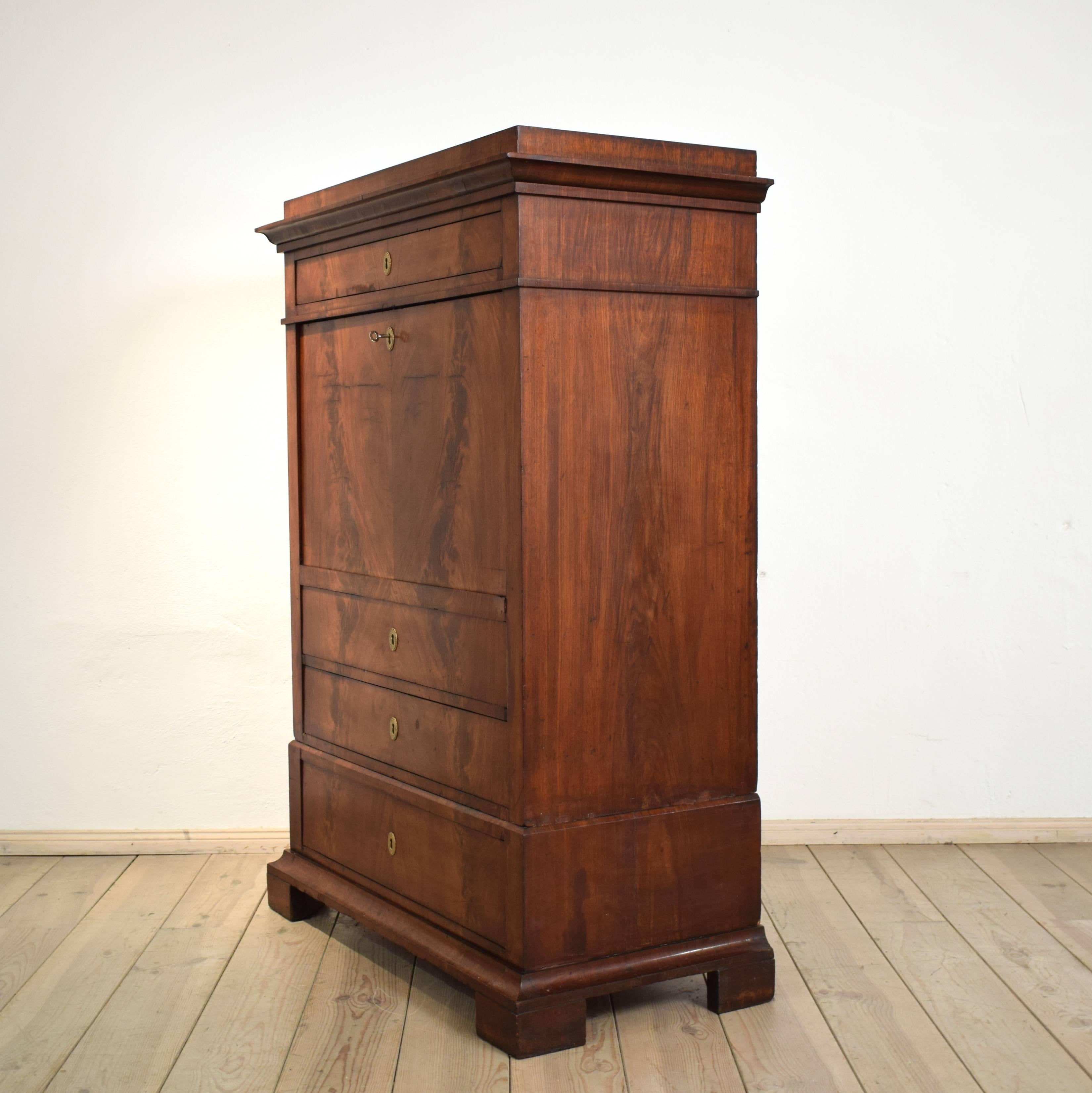 Veneer Early 19th Century Mahogany Empire Secretary