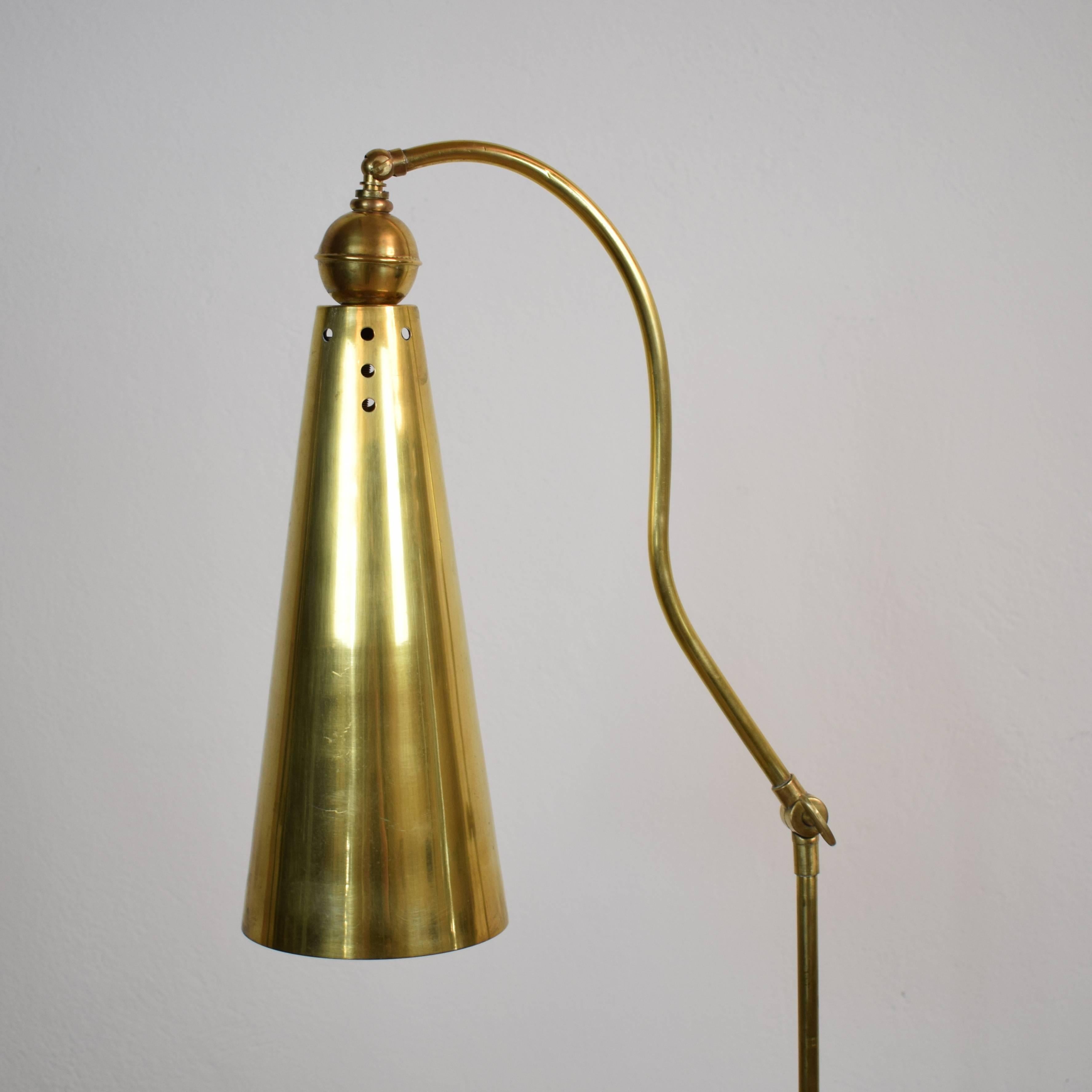 Mid-Century Stilnovo Attributed Brass Floor Lamp, circa 1950 2