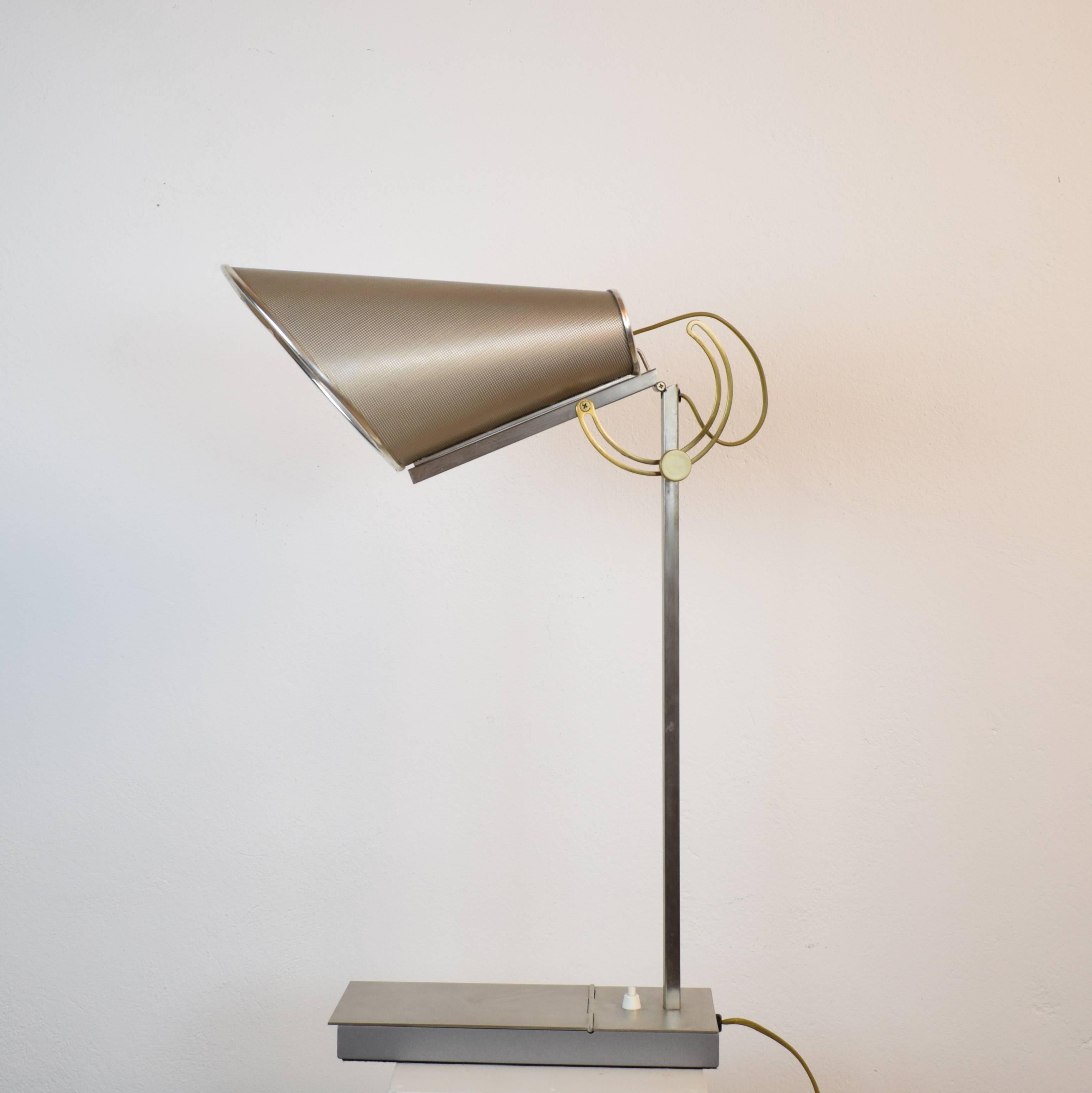 Métal Lampe de table Compass Dans L'Oeil par Andreé Putman pour Baldinger & Sons, 1980